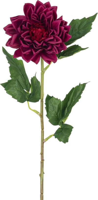 Easyplants | Kunstbloem Dahlia Real Touch donker rood 54 cm | Zijde | Nepbloemen | rood | Onderhoudsvrij | Kant-en-klaar