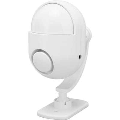 Alarme à détecteur de mouvement avec télécommande Détecteur de mouvement infrarouge sans fil pour maison garage remise magasin white