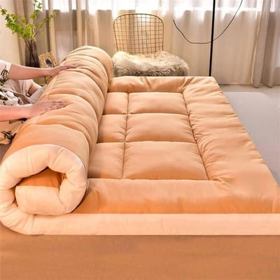 Vloermatras Futon - Kampeermatras Tatami - Comfortabel Slapen - Extra Dik Opvouwbaar - 90x200cm - Brons