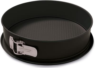Famanu – Ronde springvorm 24 cm met anti-aanbaklaag, klassieke zwarte bakvorm voor taarten en cakes