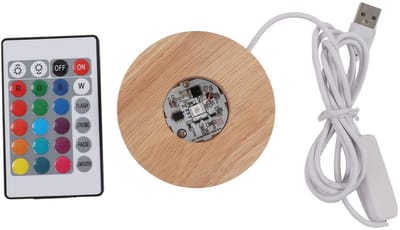 Allecto - LED Lichtbasis - Eikenhouten Verlichting - Kleurrijke Sfeer met Afstandsbediening - Stijlvol en Modern - Ideaal voor Slaapkamer en Woonka...