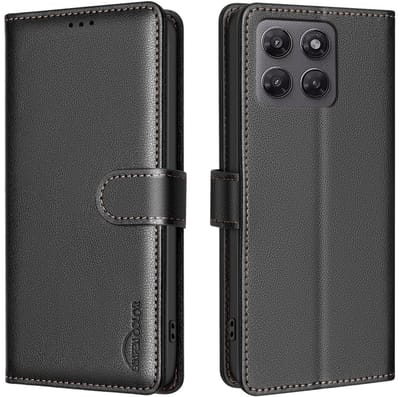 BINFEN Hoesje - Geschikt voor Motorola Moto G37 / G47 Hoesje - BINFEN Color Book Case - Zwart