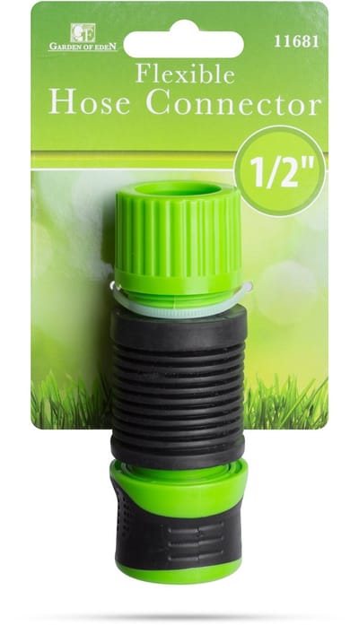 Flexibele Slangkoppeling 1/2 inch – Tuin Irrigatie & Besproeiing – Rubberen Quick Connector met AutoStop – Slang Aansluiting voor Tuinslang & Sproeier – Tuinaccessoire Irrigatietechniek - 1 Stuks [11681]