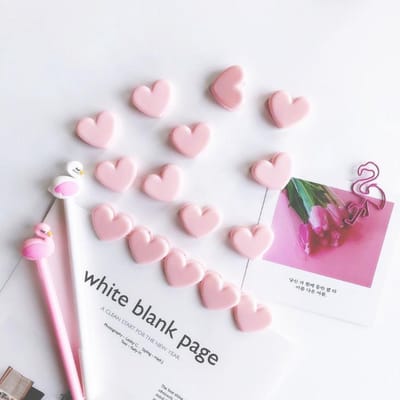 Set van 10 Roze Knijper Hartjes | Hartjes Paper Clips | Pink
