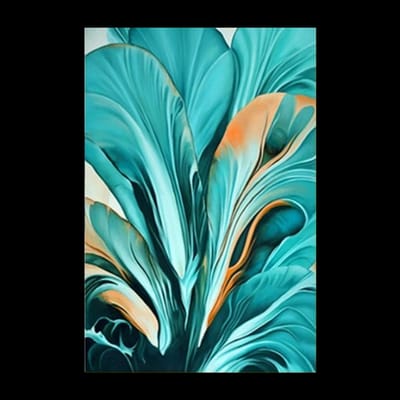 Allernieuwste.nl® Canvas Schilderij * Veren Bladeren * - Kunst Poster - Abstract - kleur - 50 x 70 cm