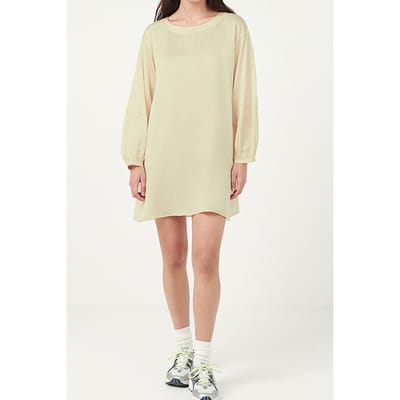 American Vintage Ls Short A Shape Boat Collar Dress Colombe Size: XS/S | Mini Dresses Outlet | Dames | Beige