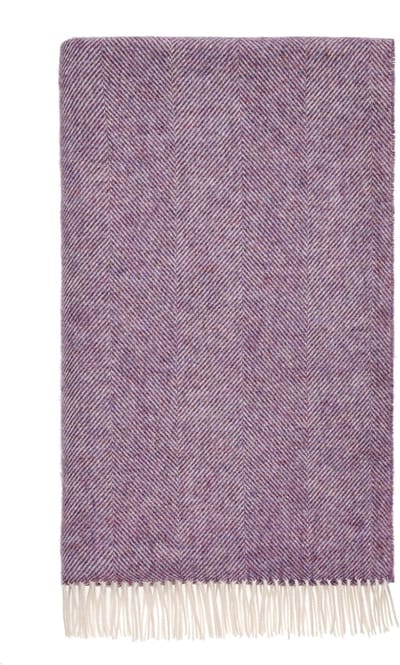 Plaid Visgraat Paars Lavendel - Shetland Lamswol - 140x185 - Bronte by Moon Scotland