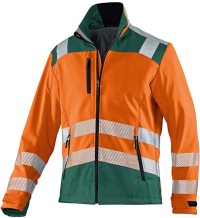 KUBLER PSA REFLECTIQ 15078427 Hi Vis Reflecterend Softshell Werkjas HEREN Veiligheidsjas Oranje Mosgroen - Winddicht
