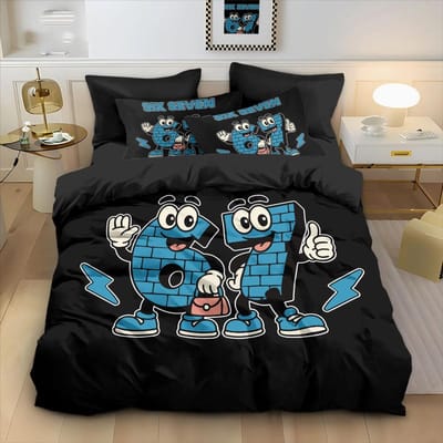 Grappige 67 Graffiti Stijl 67 Element Game Controller Beddengoed Set Dekbedovertrek Set Meerdere Maten Beddengoed Decoratie Zacht Machinewasbaar 135x200cm-2pcs