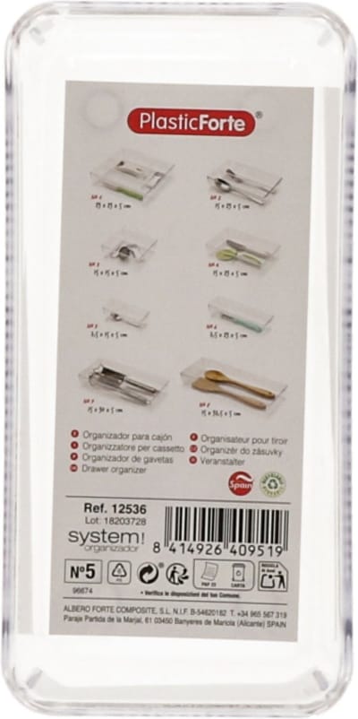 Plasticforte Lade organizer Skuff - transparant - kunststof - 15 x 7,5 x 5 cm - modulair - ladeverdeler