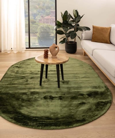 Viscose vloerkleed ovaal - Pearl groen 300x400