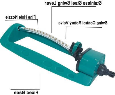 Automatische oscillatie sproeikop voor gazon, ideaal voor middelgrote en grote tuinen, waterbesparing en eenvoudig te gebruiken