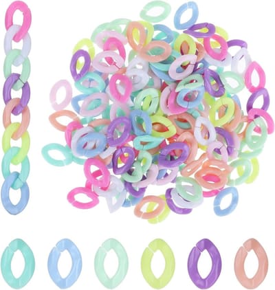 Acryl Verbindingsringen 500 stuks, Ovale Snelle Koppelingen in Felle Kleuren voor DIY Kettingen, Lanyards en Accessoires