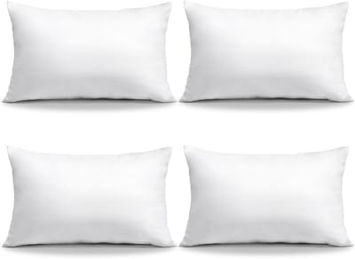 Sierkussen Inzetstukken - Kussen Vulling - Decoratief Gebruik - Set van 4 - 50x30cm Rechthoekig - Wit