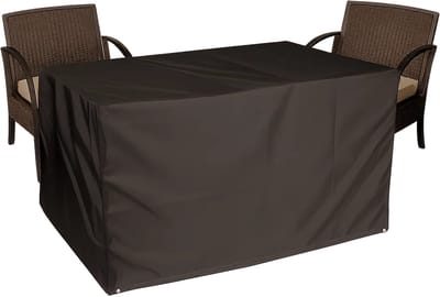 Lomera Afdekhoes Tuintafel - Waterdichte Afdekhoes - Uv-Bestendig - Afdekzeil Voor Tuintafel - Weerbestendig - 210D Polyester - Pu Coating - Zwart - Regenbestendig - Zonbescherming - Vuilafstotend - Tuintafelhoes