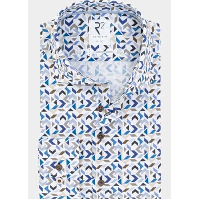 R2 Overhemd Sorona Print Multicolour - Maat 40 - Heren - Overhemden Formeel