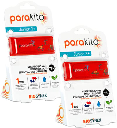 Parakito Kids - Anti-Muggen Armband Junior - Sport 2 stuks - Navulbaar - Langdurige Bescherming - Insectenwerend