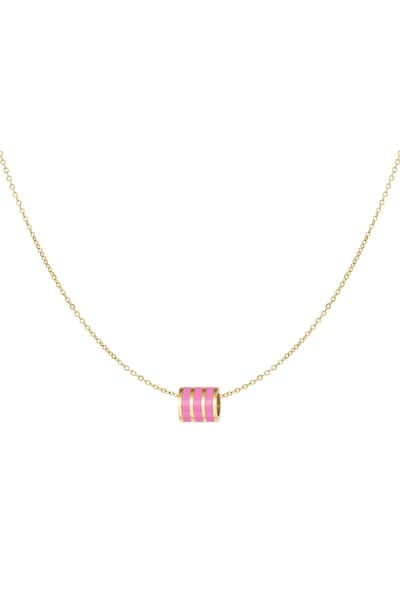 Goudkleurige Ketting Bedel - Roze/Goud