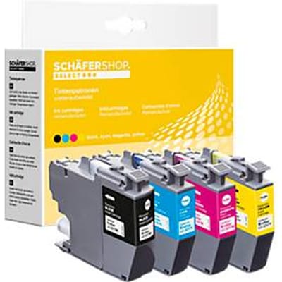 Schäfer Shop Select inktpatronen, vervangt Brother LC-3217 CMYK (LC3217VALBP), Mixpack, cyaan, magenta, geel, zwart