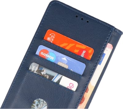 Zakelijke Book Case Telefoonhoesje - Portemonnee Hoesje - Geschikt voor de Oppo Reno 8 Pro - Navy