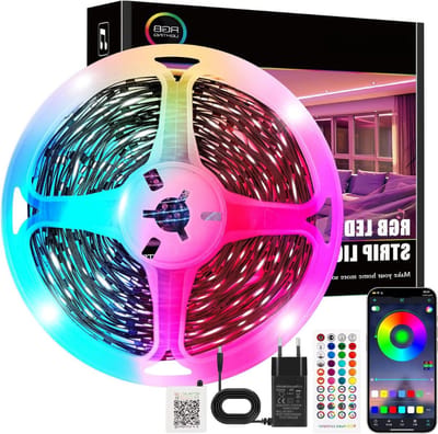LED Strip 15 Meter - Met Afstandsbediening – Lichtstrip Met Kleurverandering - Smart LED Light Strip – Met Appbediening – Muzieksynchronisatie – Sfeerverlichting - Energy Class A