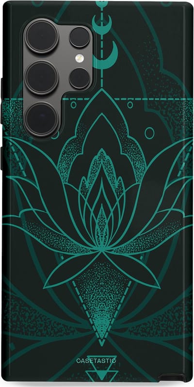Casetastic Hoesje Geschikt voor Samsung S24 Ultra - Stijlvolle Beschermende Duo-layer Case - Lotus Zen