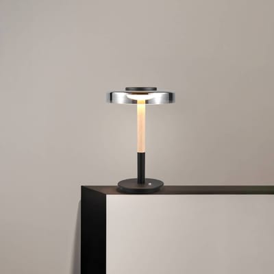Trio Lighting LED tafellamp Celeste chroom/hout 35 cm glas/metaal Touchdim