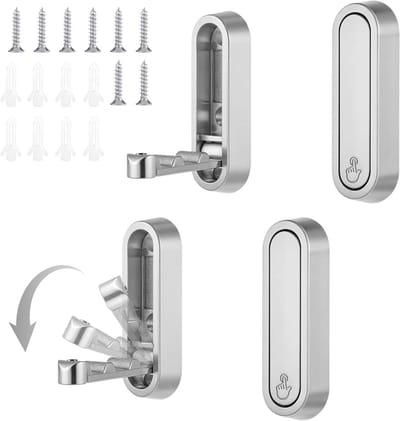 Set of 4 Folding Wall Hooks, Robust Folding Coat Hooks, Zinc Alloy for Bathroom Towel Hook for Hanging Jacket, Bag - ShopVlot