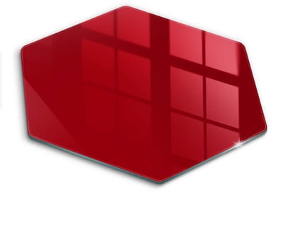 Wallfluent Glazen Snijplanken - Rood Snijplanken Glas - h40 cm - Rood Snijplanken van Glas - Glazen Hakplank - Decoratieve Glazen Snijplank - Glazen Snijplank met Antislip
