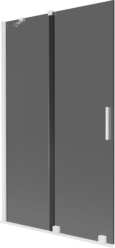 Mexen Velar badwand 2-delige schuif 110 x 150 , grafiet, wit - 896-110-000-41-20