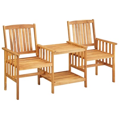 vidaXL - Tuinstoelen - met - tafeltje - en - kussens - massief - acaciahout