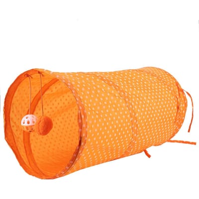Opvouwbare Kat Stippen Tent Lange Tunnel Bed Speelgoed Interactief Spelen Speelgoed Verstop Tunnel (Oranje) oranje