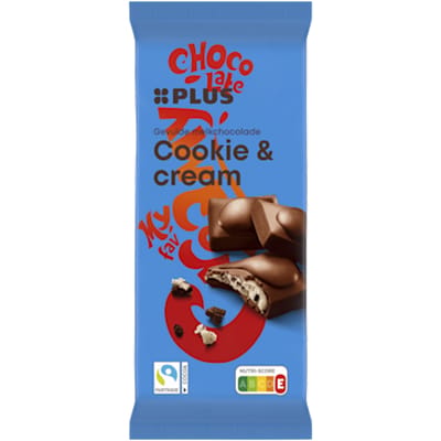 Gevulde chocoladereep cookie cream