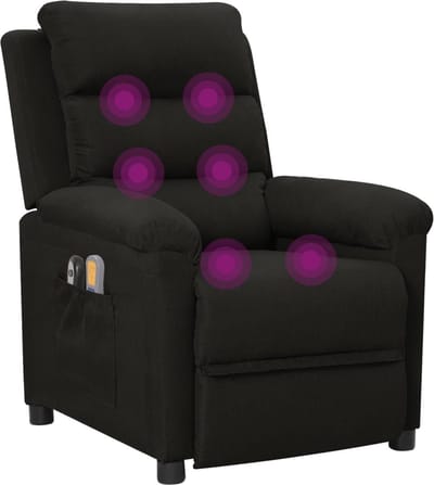 Massagestoel - Relaxfauteuil - Zetel - Stof - 1 persoons - Met armleuning - Zeer comfortabel - Elektrisch - Zwart