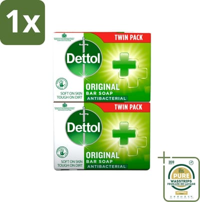 1 x Dettol - Zeeptablet - Origineel - Antibacterieel - 2x 100g Zeeptabletten- Handzeep - Antibacterieel - Hygiëne - Handwas - Zeeptablet