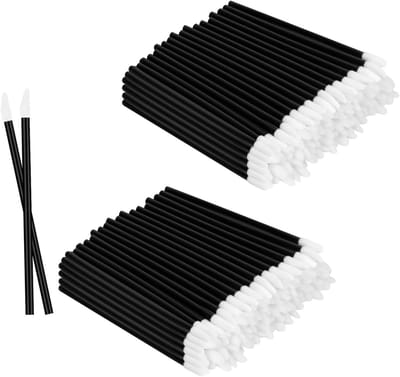 Verwisselbare Lippenborstels, 100 Stuks Zwarte Lippenborstels voor Make-up, Perfect voor Lipstick, Lipgloss en Concealer Applicatie