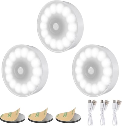LED Nachtlampje met Bewegingssensor - Oplaadbare Verlichting voor Binnen, 3 Stuks - Helder en Energiezuinig