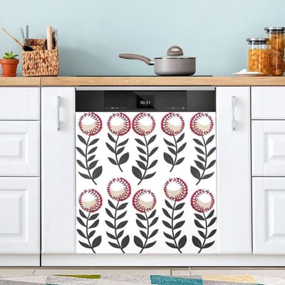 Vaatwasser Magneet Cover - Keuken Decor - Keuken Opfrissen - Universele Compatibiliteit - 23x26 Inch - Honkbal Bloemen