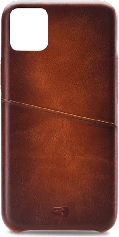 Apple iPhone 12 Mini Hoesje - Senza - Desire Cardslot Serie - Echt Leer Backcover - Burned Cognac - Hoesje Geschikt Voor Apple iPhone 12 Mini