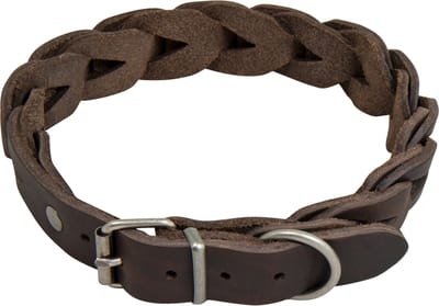 Animal Boulevard Ab30096 - Hals- En Leibanden - Hond - Ab Country Leather Gevlochten Halsband Bruin-25mmx58-64cm - Maat: 25mmx58-64cm - 205333