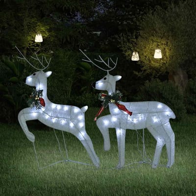 vidaXL - Kerstrendieren - 2 - st - 40 - LED's - wit