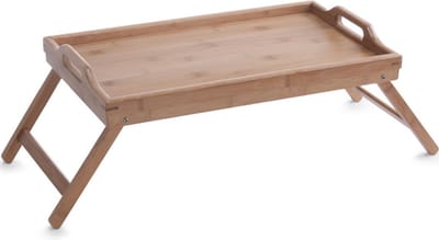 Valentijsdag dienblad/serveerblad op poten bamboe hout 50 x 30 cm - Zeller - Keukenbenodigdheden - Dranken/eten serveren - Ontbijt op bed - Serveerbladen/dienbladen met poten