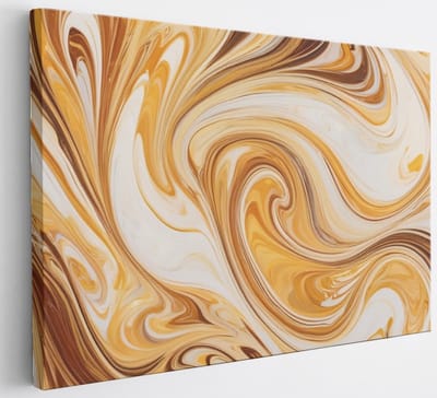 Saammp Canvas Schilderij - Goud-wit - Gekleurd - Abstract - 30x20 - Foto op canvas - Wanddecoratie - Muurdecoratie Woonkamer - Slaapkamer decoratie - Canvas Print