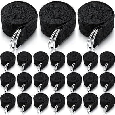 24 stuks verstelbare yoga-riemen voor stretching en pilates - 1,8 m niet-elastisch met D-ring gesp