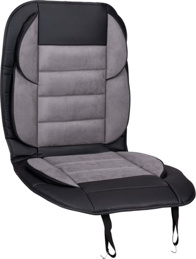 Dunlop Autostoelhoes - Universeel - Met Zijvakje - Schuimvulling voor Comfort - Luxe Vegan Leer Suède - Grijs