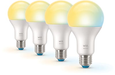 WiZ Voordeelverpakking - E27 - met 4 standaardlampen - Mat - 60W - 806lm - Warm tot Koelwit Licht - Slimme LED Verlichting - Werkt met Apple HomeKit, Alexa en Google Home - Tunable White