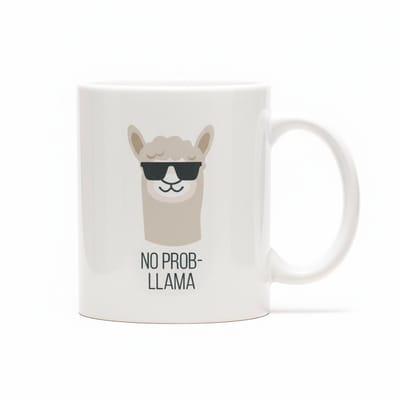 “No Prob-Llama” Grappige Lama Mok – Leuke Humor Koffiemok 330 ml