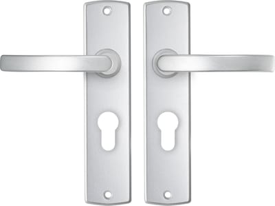 AXA Deurbeslag set Binnendeur - Curve Basic - Deurkruk Aluminium - Kruk L - Deurklink op schild - met cilindergat - PC55