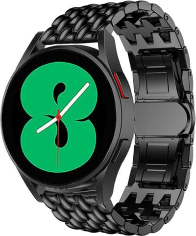 Stalen bandje draken patroon zwart - Geschikt voor de Samsung Galaxy Watch 5 Pro & Watch 5 / Samsung Galaxy Watch 4 Classic & Watch 4 - alle varianten - Metalen bandje RVS staal kleur - Roestvrij staal bandje zwart
