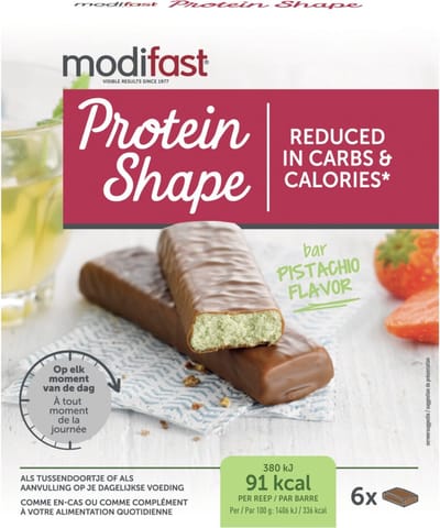 Modifast Protein Shape Reep Chocolade-Pistache - 6 x 6 x 27 gr - Voordeelverpakking